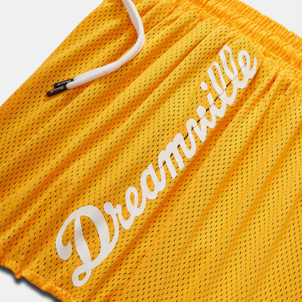 Dreamville Script Mesh Shorts Orange/White