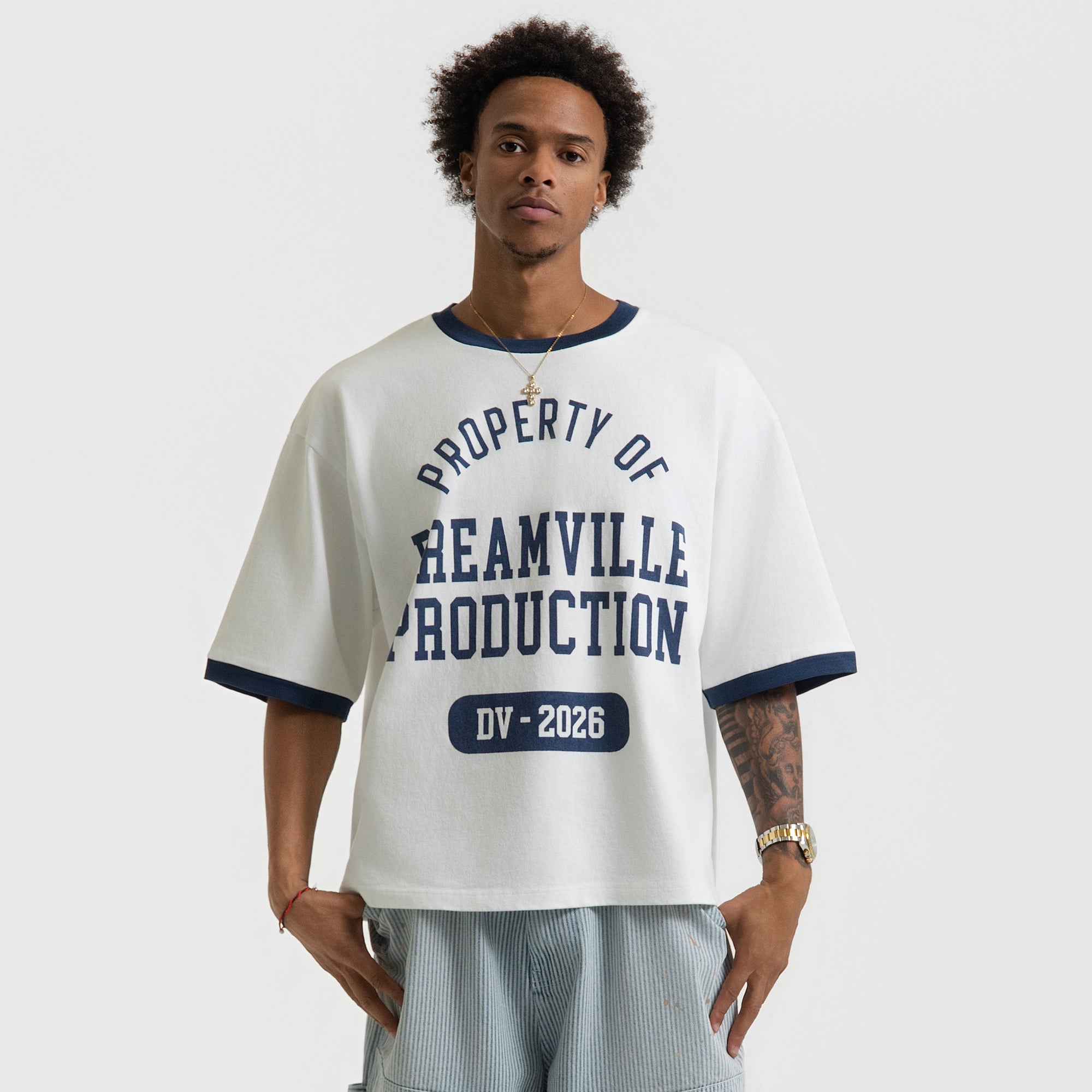 DV RINGER TEE INDIGO