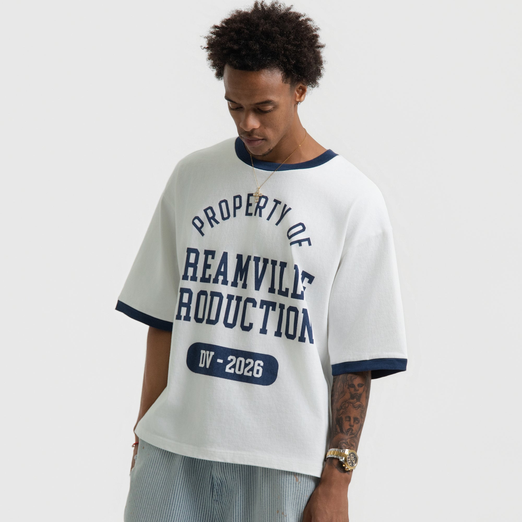 DV RINGER TEE INDIGO
