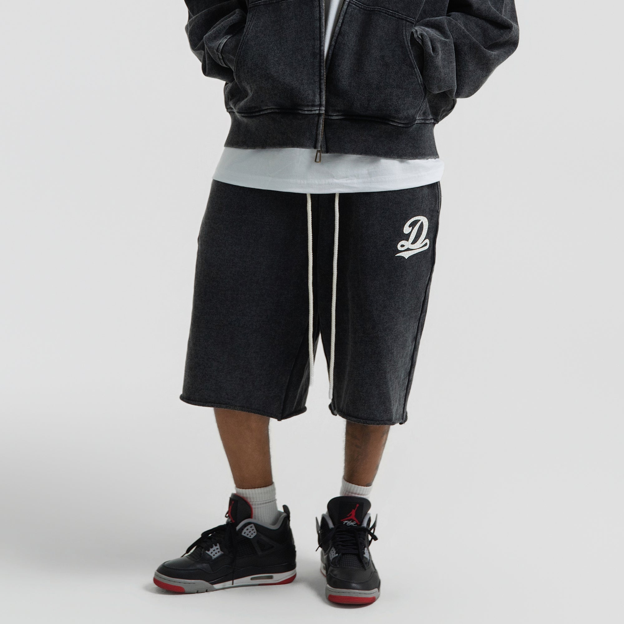STUDIO TEAM TERRY JORT WASHED BLACK