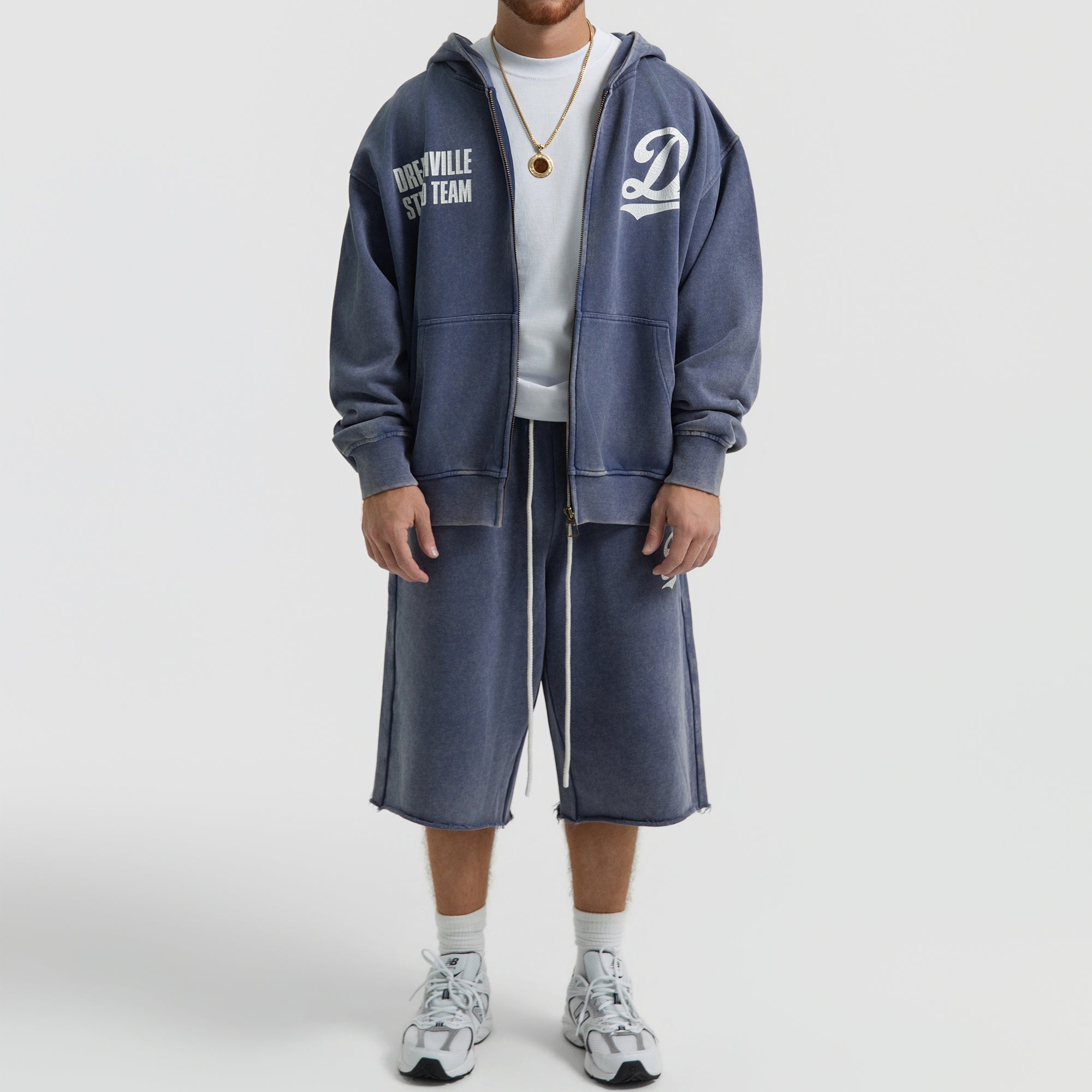 STUDIO TEAM TERRY JORT WASHED BLUE