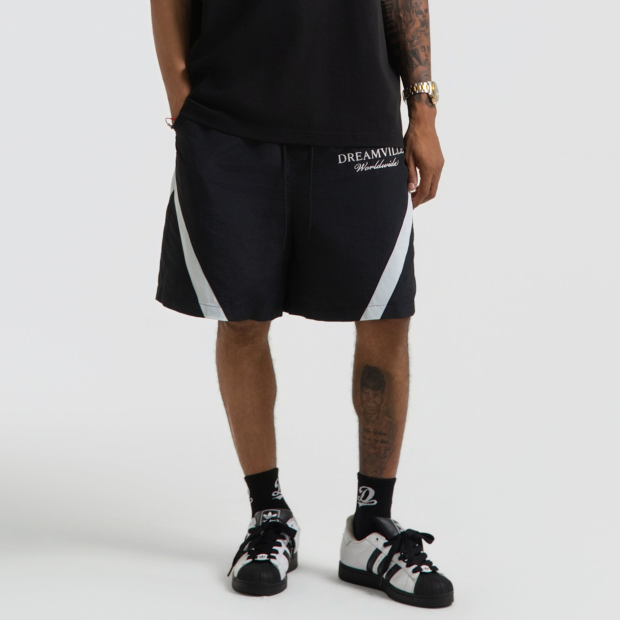 WORLDWIDE NYLON SHORTS BLACK