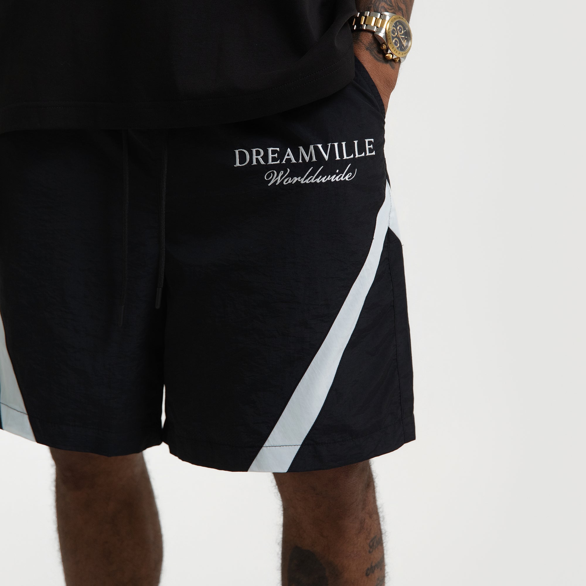 WORLDWIDE NYLON SHORTS BLACK