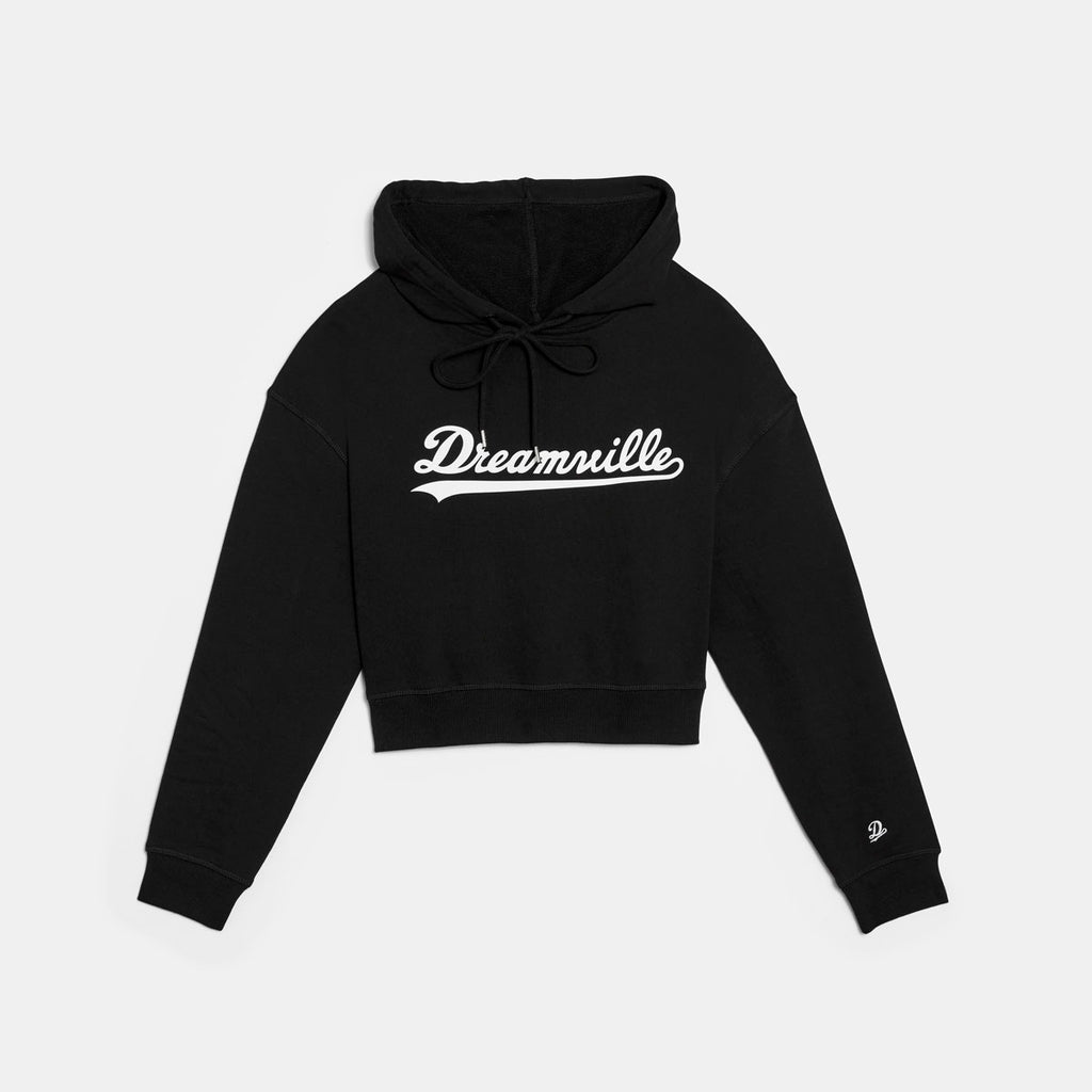Dreamville Classic Cropped Logo Hoodie Black/White