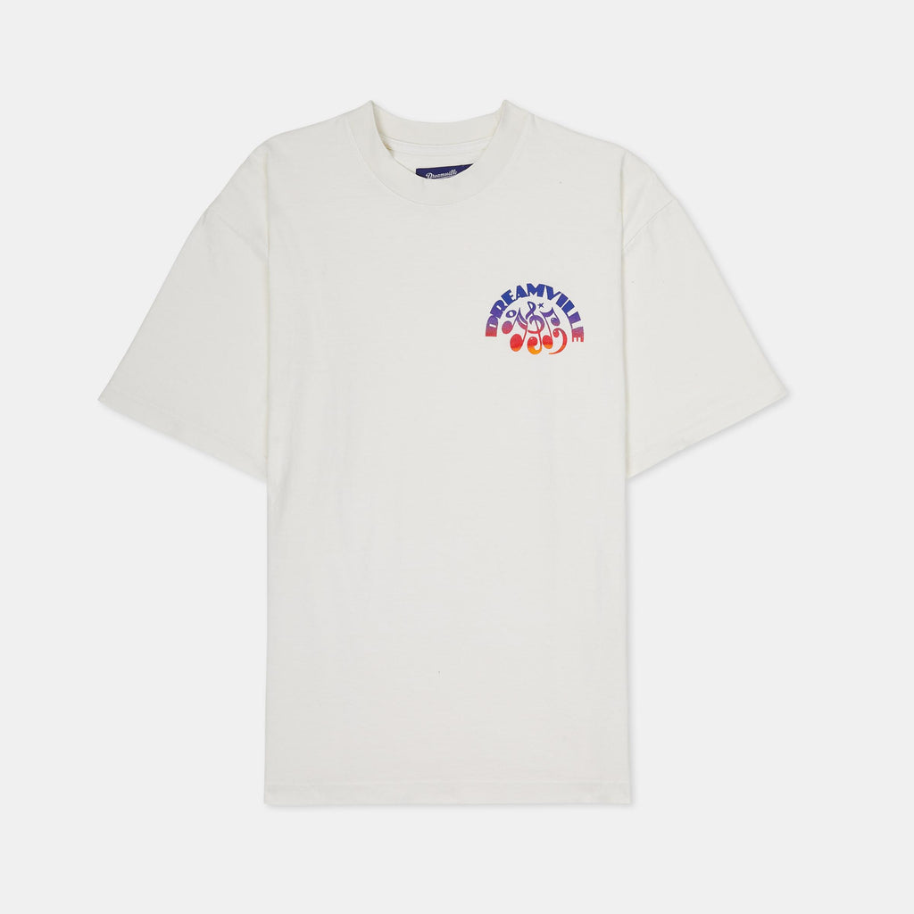 Cream Music Note Tee - Sunset Logo